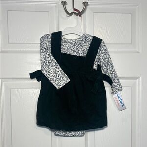 Carter's Navy and White Floral Dress Set